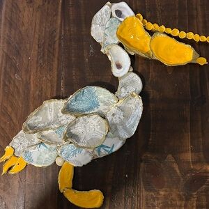 Unique Seashell and Resin Bird Decor